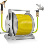 Stainless Steel Wall Mounted Hose Reel, Portable Stainless Steel Garden Holder Storage Durable for Atering Flowersyard Lawn Farm Patio(Without Water Pipe) by Unknown