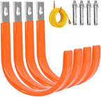 Hose Hanger Wall Mount, Heavy Duty Metal Garden Hose Holder with Screws,Hose Hook, Metal Water Hose Hangers Hose Rack Hose Reel for Outside, Indoor, Garage, Garden and Yard (4, Orange) by Unknown