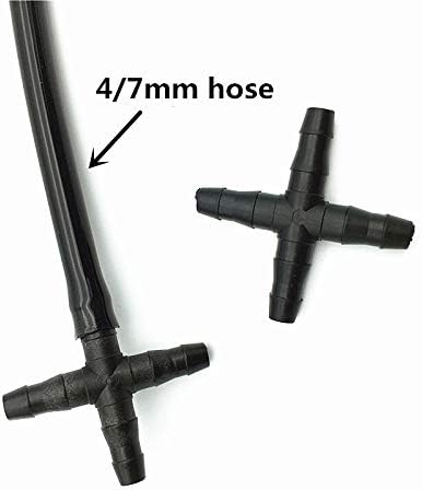 Hose Connector Adapter 200 Pcs Cross Straight For 4/7 Mm Hose 1/4 'barb Barbed Connector Cross Tee Threaded Garden Lawn Trees Greenhouse Irrigation (Diameter : 1/4'') - Image 3