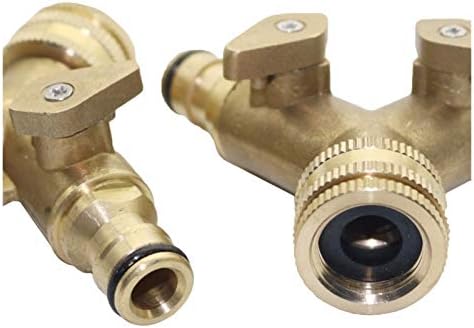 Generic Hose Connector Adapter 3/4"" Brass 2-Way Closing Joint with Valve Garden Faucet Manifold Water Pipe Joint Irrigation Copper Joint (Diameter : 1/2'')/1/2'' - Image 6