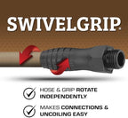 Flexzilla Colors SwivelGrip Garden Hose 5/8 in. x 100 ft., Lightweight All-Weather Water Hose, Durable and Flexible, Leak-Free Connections, Brown Mulch - Image 3