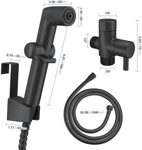 JONKEAN Black Handheld Toilet Bidet Sprayer for Cleaning - Image 5