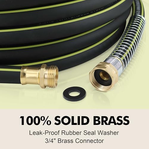Flexible Rubber Garden Hose 75ft, 5/8" Hybrid Rubber Hose Heavy Duty - Image 5