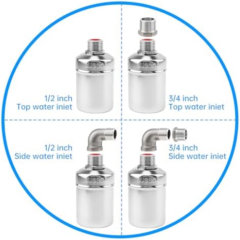3 Pack Float Valve, 304 Stainless Steel Fully Auto Fill Shut Off Water Level Control Float Valves for Water Tank, Livestock Troughs,Pool - Image 4