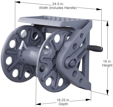 Liberty Garden Products Basics 512 Wall Mounted Hose Reel with Shelf Gray - Image 5
