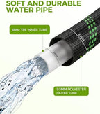50ft Garden Hose，Non-Expandable Water Hose with 8 Function Spray Nozzle, Burst-Resistant，Kink-Free，Lightweight，Durable & Flexible 3/4" Garden Hose for Gardening, Yard，Lawn, Car Washing - Image 3