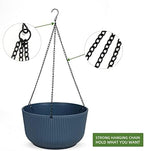 Dexceder 9.8 Inch Self Watering Hanging Planter (2 Pack, Deep Blue) - Image 5