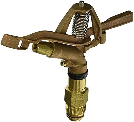 Underhill Impact Sprinkler Head Metal, 1 1/4-Inch MPT Full Circle, Brass, 96-Foot, 1-Inch Drive Nozzle, 1/8-Inch Close-in Nozzle, SI125F by Underhill