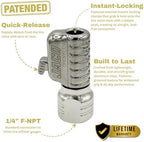 JACO Lightning S2 Quick-Connect Tire Air Chuck - 1/4" F-NPT (Open Flow) (2-Pack) - Image 2
