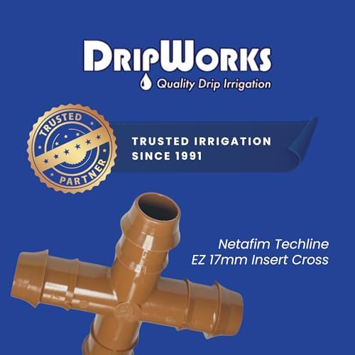 Netafim 17mm Techline Insert Cross - Drip Irrigation Barbed Cross Connector (50 PCS) | Compatible with 1/2" Drip Line Tubing | Easy Install | Precision Garden Watering (32500-006340) - Image 4