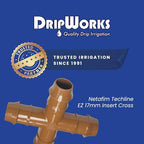 Netafim 17mm Techline Insert Cross - Drip Irrigation Barbed Cross Connector (50 PCS) | Compatible with 1/2" Drip Line Tubing | Easy Install | Precision Garden Watering (32500-006340) - Image 4