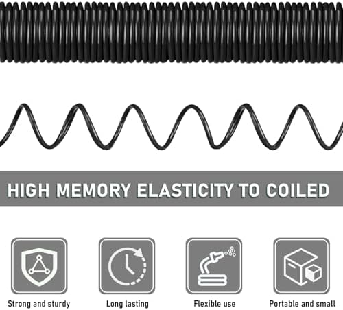 Pangda Expandable Coil Garden Hose 75 ft with Spray Nozzle, Black - Image 2