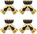Underhill Outlet Splitter Adapter for Garden Water Hose, 3/4-Inch Hose Thread, Brass 4-Way Heavy-Duty with Shut Off Valve Control, A-HB4 by Underhill