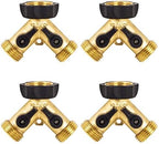 Underhill Outlet Splitter Adapter for Garden Water Hose, 3/4-Inch Hose Thread, Brass 4-Way Heavy-Duty with Shut Off Valve Control, A-HB4 by Underhill