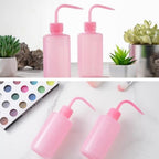 6 Pcs Lash Wash Squeeze Bottles, 250ml/8.45oz Plastic Rinse Bottles with Curved Narrow Nozzle and Scale for Eyelash Rinsing, Tool Cleaning, Plant Watering, Lab Use - Image 2