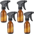 4 Pcs 125ml Amber Glass Spray Bottles with Weight Ball Straws, Empty Refillable Containers, Adjustable Nozzles, 6.7 x 1.8 in Dark Spray Bottles for Cleaning Solutions, Plants, Hairs - Image 4
