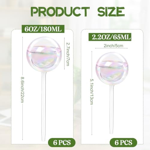 12 Pcs Glass Self Watering Globe Iridescent Rainbow Plant Watering Globe - Image 2