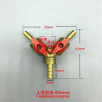 5/16 Fuel Shut Off Valve 2pcs 8mm 10mm Hose Barb Y Type Three 3 Way Brass Shut Off Ball Valve Pipe Fitting Connector Adapter For Fuel Gas Water Oil Air For Water Gas Fuel Drip Irrigation(6mm) - Image 2