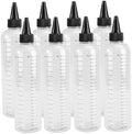 8 Pack Graduated Plastic Squeeze Bottles 17oz PET with Fine Tip by NAMOARLY