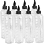 8 Pack Graduated Plastic Squeeze Bottles 17oz PET with Fine Tip by NAMOARLY