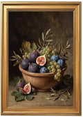 Gold Vintage Framed Still Life Fruit Wall Art, Classical Oil Painting by Unknown