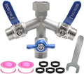 304 Stainless 3-Way Garden Hose Splitter, Full Flow Y Valve 3/4" GHT by Unknown
