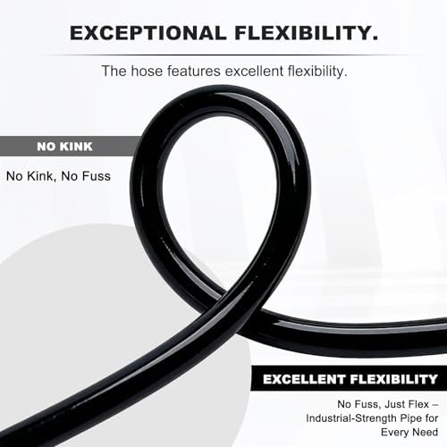 【Air-Supported Packaging】3/8 Inch ID x 100ft PVC Hose - Ends Sealed to Prevent Kinks & Damage. For Water, Air, Fuel Transfer, Industrial Use. Includes 4 Stainless Steel Hose Clamps - Image 3