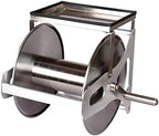 Wall/Floor Mounted Hose Butler Garden Hose Reel, Weather Resistant Stainless Steel Hose Holder with Storage Shelf, Retractable Hose Reel Compressor Hand Crank Swivel Bracket, Water Hose Storage Stan by Doorhighpeak