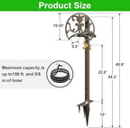 Heavy Duty Freestanding Garden Hose Stand with Brass Faucet, Weather Resistant Metal Hose Holder, Detachable Decorative Hose Storage Rack Holds 150FT Hose for Patio Lawn Yard Outdoor - Image 2