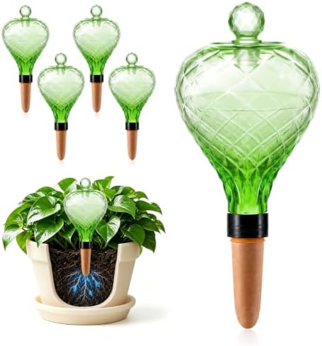 4 Pack 17 oz Large Plant Self Watering Globes to 2 Weeks Watering, Green by Unknown