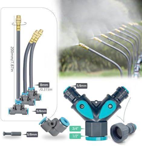 Drip Irrigation System, 100Ft 5/16 Inch Hose, 30 Adjustable Copper Nozzles, Automatic Atomizing Watering Kit for Greenhouse, Outdoor, Raised Bed, Lawn - Image 3