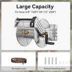 Giraffe Tools Stainless Steel Garden Hose Reel Heavy Duty, Wall/Floor Mounted Stainless Water Hose Reel Retractable with Crank, 150-Feet 5/8" Hose Capacity - Image 2