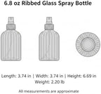 6.8 oz Ribbed Glass Spray Bottle, Fine Mist Refillable Mister for Plants & Home Decor, Clear Vertical Textured Dispenser - Image 7