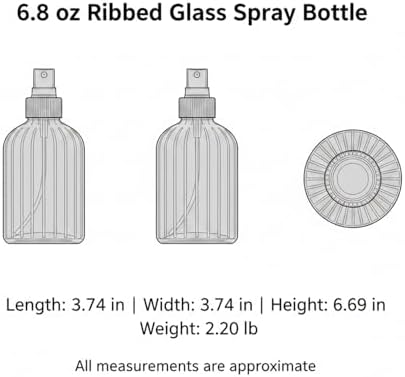 Ribbed Glass Spray Bottle 6.8 oz, Decorative Fine Mist Mister for Plants & Home, Clear Vertical Textured Refillable Dispenser - Image 7