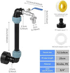 2pcs IBC Tote Adapter Tank Gooseneck 3/4 Inch Outlet Tap for 1000L Rainwater Garden Hose Shut Off Ball Valve - Image 2
