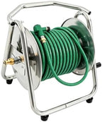 Hose Reel, Galvanized Steel, Silver by Unknown
