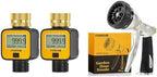 FANHAO 2 Pack Water Flow Meter with Brass Inlet+Heavy Duty Garden Hose Nozzle by FANHAO