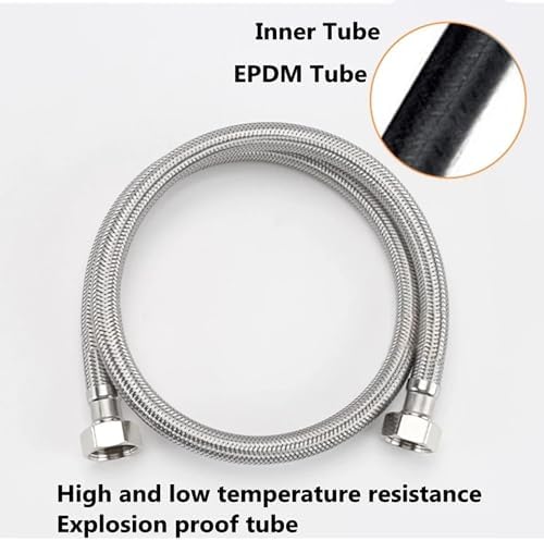 1 PC 1/2, 3/4 Inch 304 Stainless Steel Braided Hose Cold Hot Water Pipe Toilet Faucet Connection Pipe Garden Water Connection, 1/2inch, 5m - Image 3