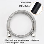 1 PC 1/2, 3/4 Inch 304 Stainless Steel Braided Hose Cold Hot Water Pipe Toilet Faucet Connection Pipe Garden Water Connection, 1/2inch, 5m - Image 3
