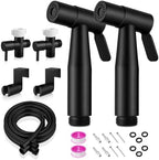 Handheld Toilet Bidet Sprayer 2 Pack, Water Pressure Adjustable Sprayer with Hose and 7/8 "T-Valve, Jet Spray and Soft Spray, for Toilet, Bidet, Shower etc., Stainless Steel, Black by Unknown