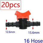 20pcs Drip Irrigation Mini Valve 4/7 3/8/10/12/16/20 /25mm Pipe Garden Tap 1/2 quot; 3/4 Male Thread Water Hose Barb Connector(J) - Image 5