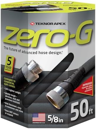 5/8" x 50ft zero-G Lightweight Garden Hose, Kink Free Garden Hose, Teknor Apex Water Hose by TeknorApex