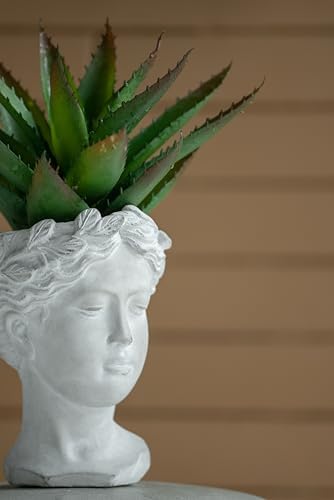 6" Greek Style Cement Head Planter, 6 Inch, Gray - Image 2