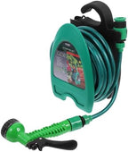 Portable Wall Mounted Water Hose Reel with Adjustable Nozzle Green by Milisten