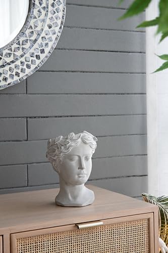 6" Greek Style Cement Head Planter, 6 Inch, Gray - Image 5