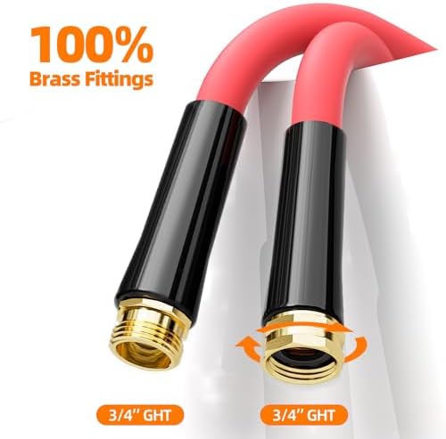 25ft x 5/8'' Hot/Cold Rubber Garden Water Hose, -50℉ to 190℉ - Image 7