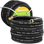 Beitopamz 100 ft Garden Hose, 5/8 in Heavy Duty Water Hose, Flexible and Durable, Lightweight Rubber Hybrid Hose, Leak-Free Connections, Male to Female 3/4'' Brass Fittings for Patio, Lawn, Black by BeitopamzGardenHose
