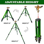 LIULO TOOL Impact Sprinkler on Tripod Base, 2 Pack Tripod Sprinklers with Head, 360 Degree Large Area Irrigation with Extension Legs Flip Locks, Heavy Duty 3/4" Connector for Lawn Yard Garden - Image 2