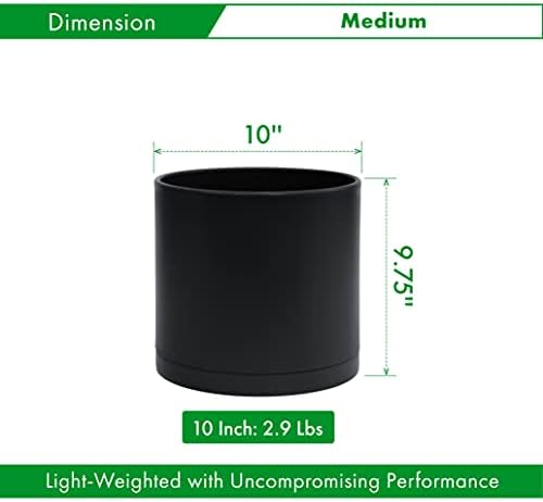 D'vine Dev Plastic Planter Pot with Saucer, 10 in, Black, 74-X-B-2 - Image 2