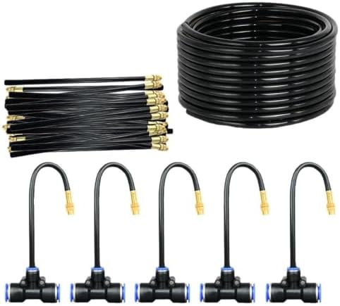 Aptliton 50ft DIY Drip Irrigation Kit with 15 Brass Nozzles by Aptliton